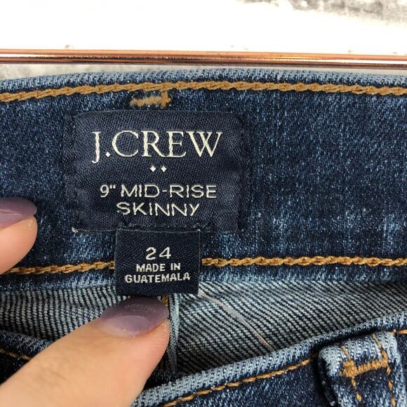 J Crew Factory 9" Mid Rise Skinny Jeans Button Fly Sz 24 NEW - Picture 10 of 10